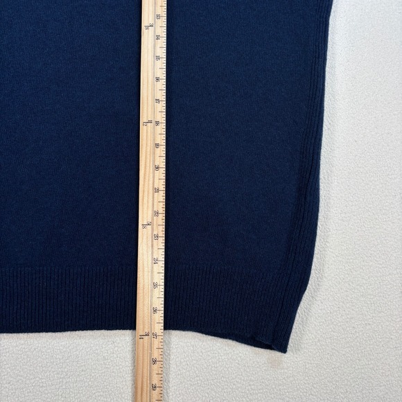 Maison Kitsune Intarsia Turtleneck Sweater Men's S Navy Blue Wool‎ Fox Head Knit - Picture 10 of 14